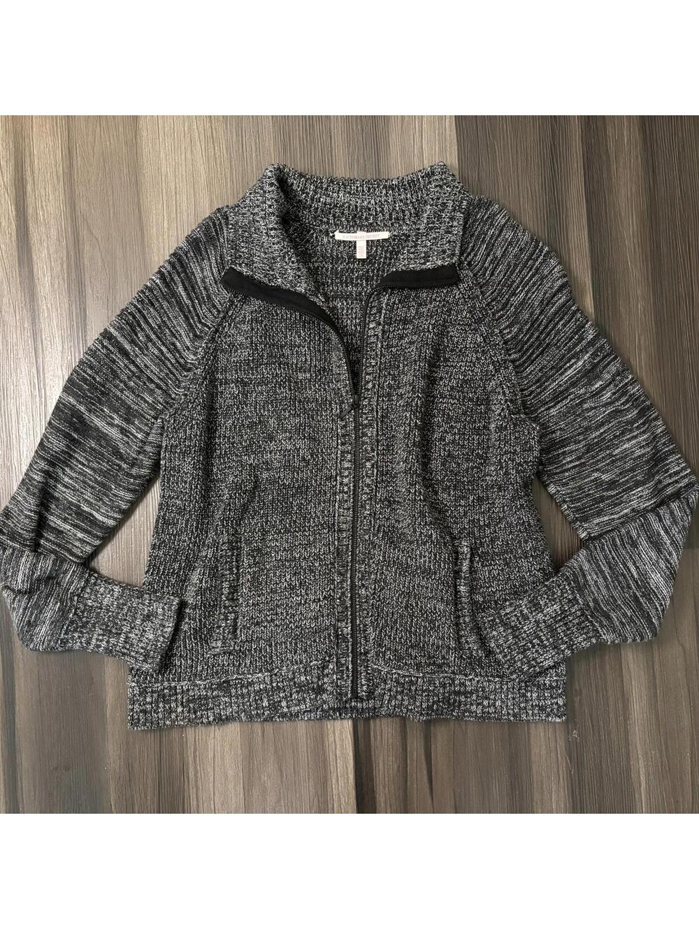 Victoria's Secret Cable Knit Sweater Size Large Zip Up Gray